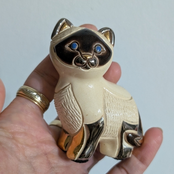 Other - De Rosa Rinconada 1724 Siamese Cat Gold and Platinum Figurine porcelain